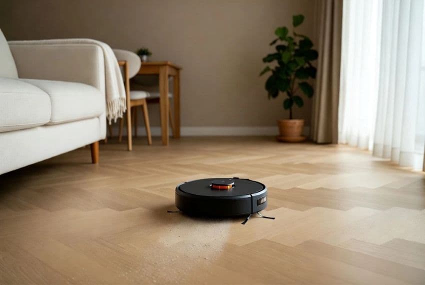 Робот-пилосос на підлозі