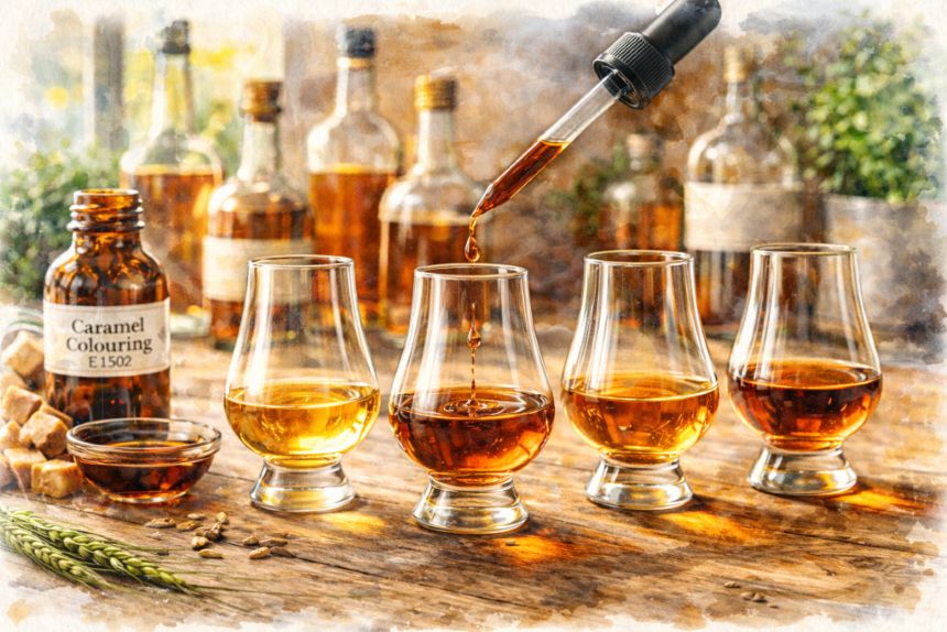 Процесс добавления пищевого красителя в стаканы