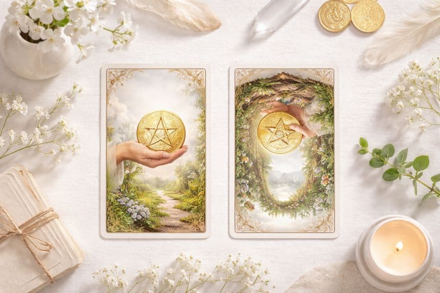 Ключові значення Туз пентаклів у прямому та перевернутому положенні